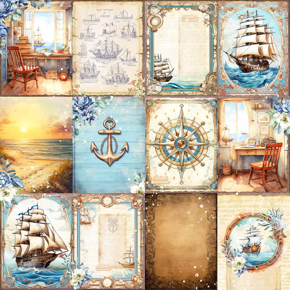 MP-61659 Sail Away 12x12 Coastal