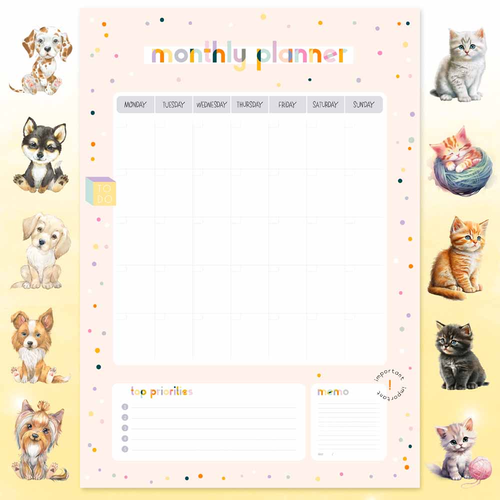 MP-61675 Pet Life 12x12 Monthly Planner