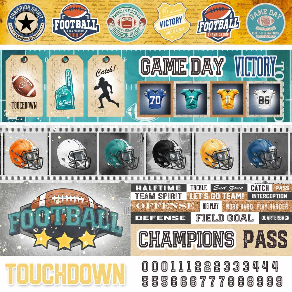 MP-61903 Touchdown Football 12x12 Big Play 