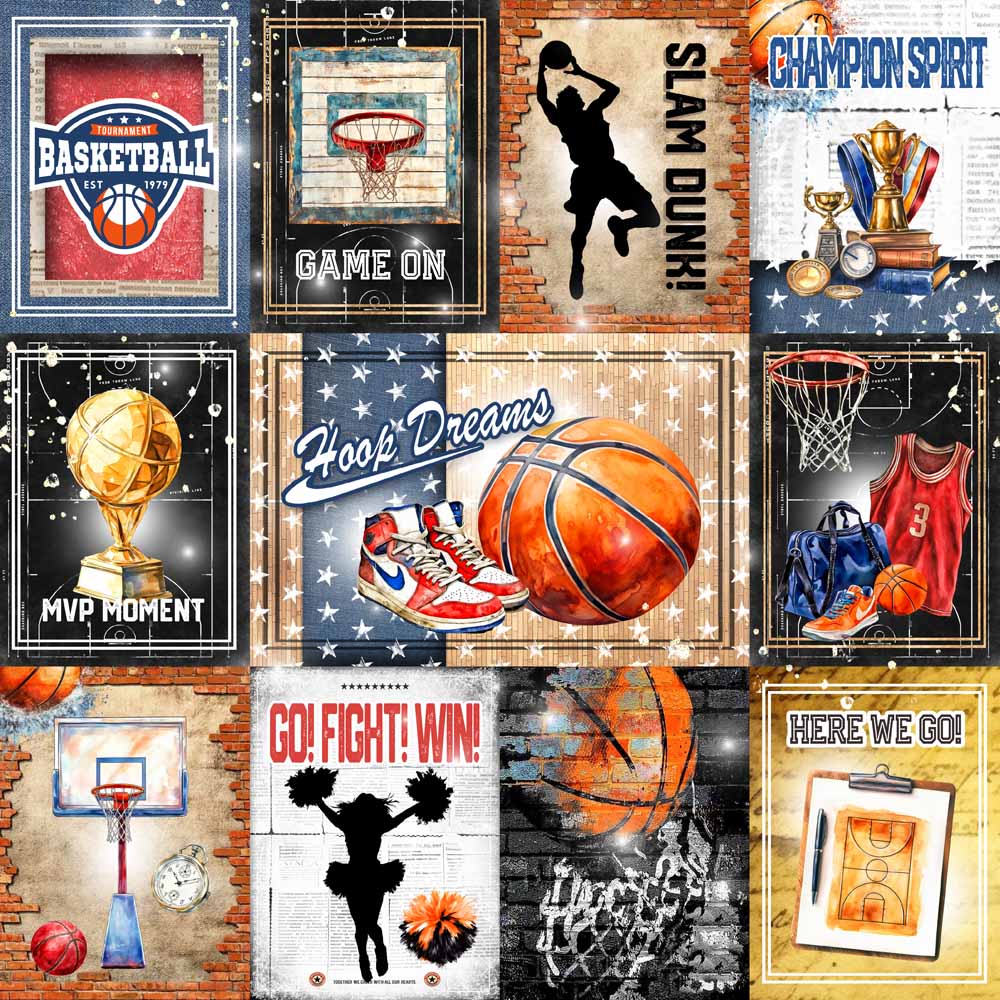 MP-61906 Basketball 12x12 Hoops & Dreams