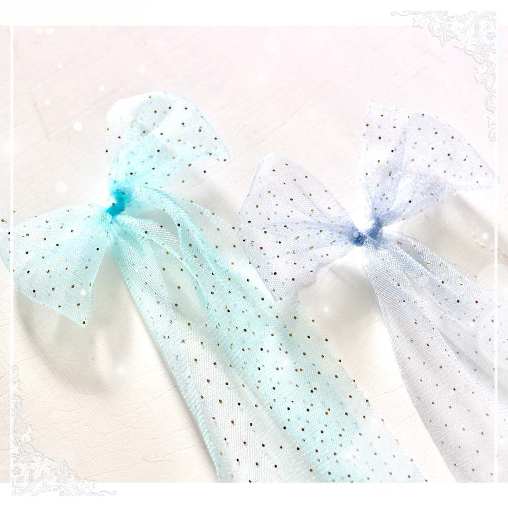 MP-61332 Sheer Glitter Ribbon Blueberry & Skyblue