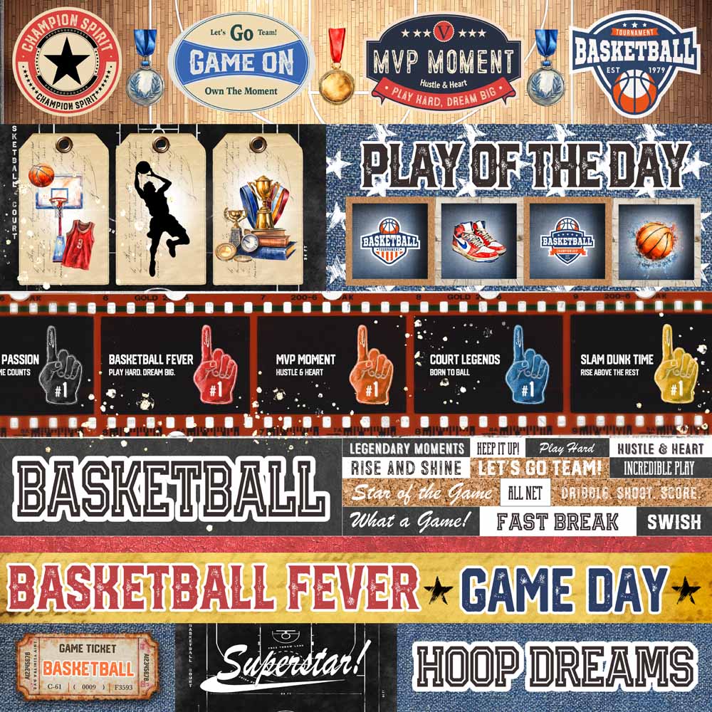 MP-61909 Basketball 12x12 Fast Break
