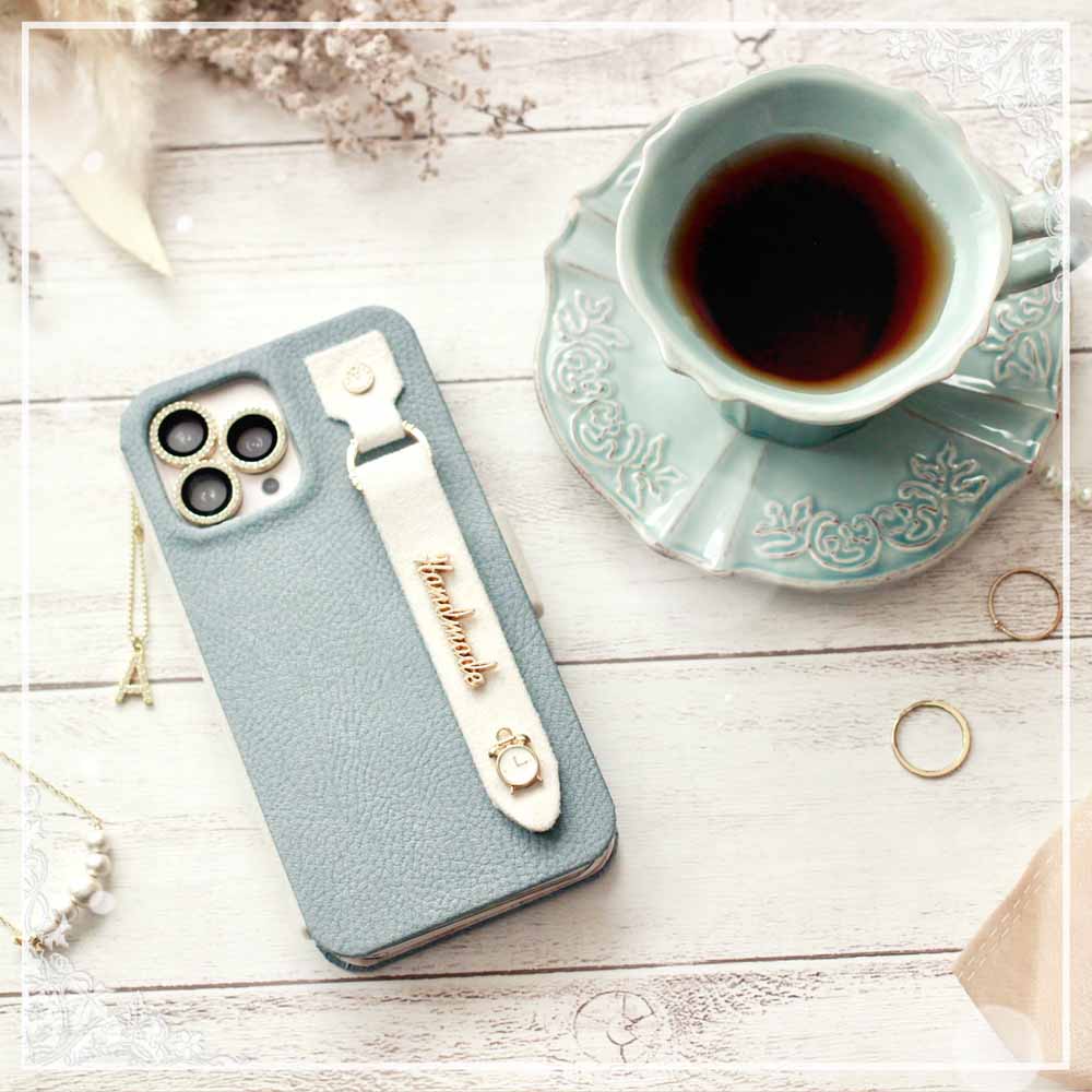 ޤʪSmartphone Minibook Leather Dusty Blue-åȸꥪꥸʥڡѡåץܡɡ쥯ȥ٥դ-