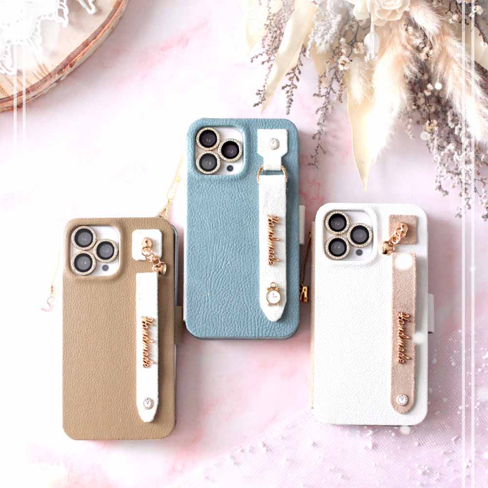 ޤʪSmartphone Minibook Leather Dusty Blue-åȸꥪꥸʥڡѡåץܡɡ쥯ȥ٥դ-