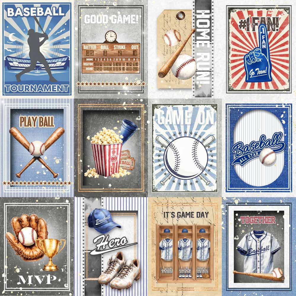 MP-61912 Baseball 12x12 Home Run