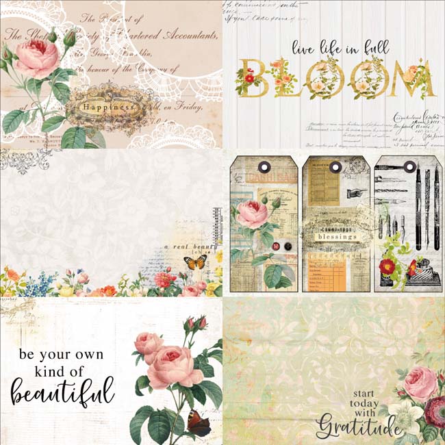 MP-60482 Floral Tapestry 4x6 Journaling Cards 2