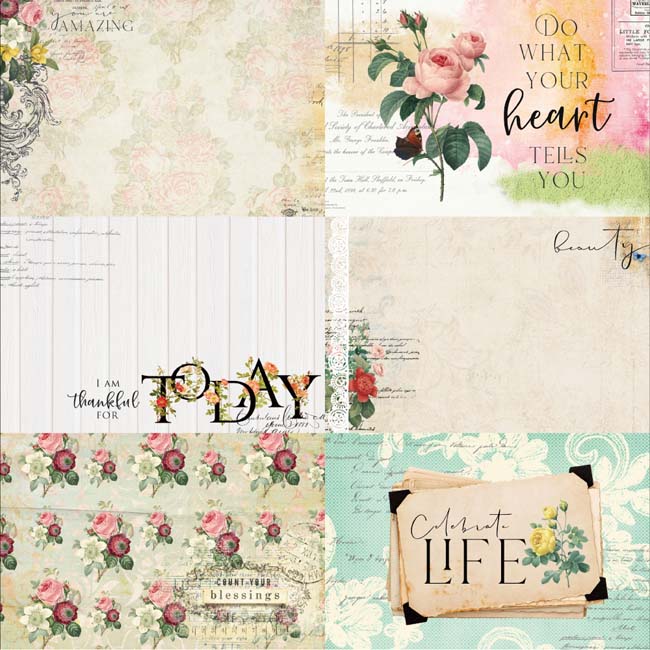 MP-60483 Floral Tapestry 4x6 Journaling Cards 3