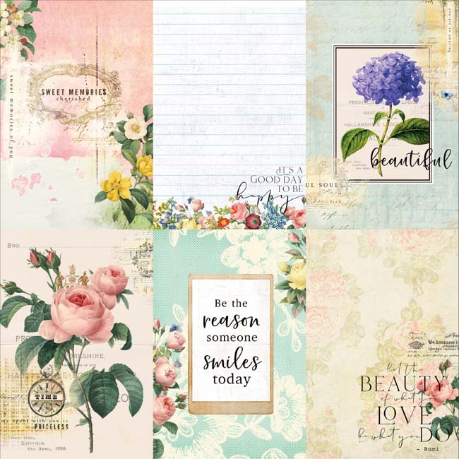 MP-60484 Floral Tapestry 4x6 Journaling Cards 4