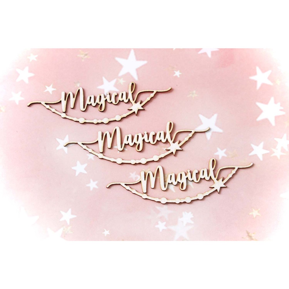 MP-60654  Chipboard Embellishment Magical / 3pcs
