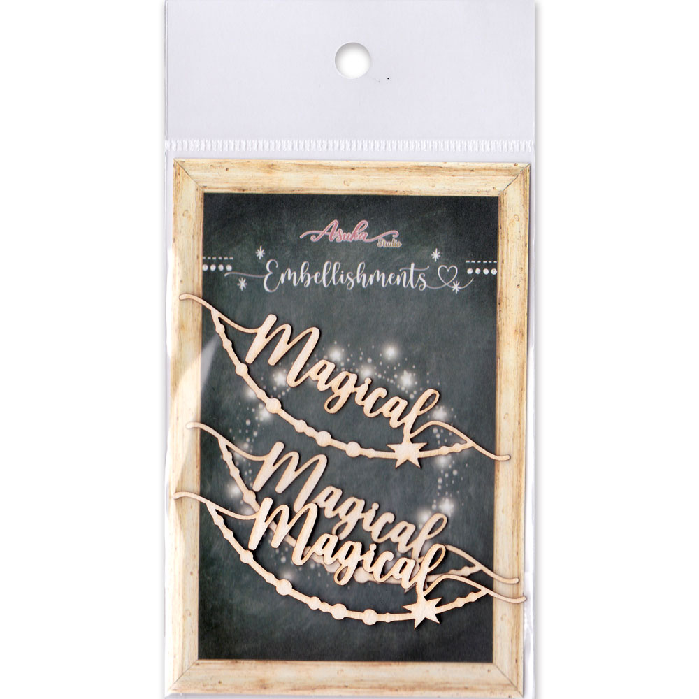 MP-60654  Chipboard Embellishment Magical / 3pcs