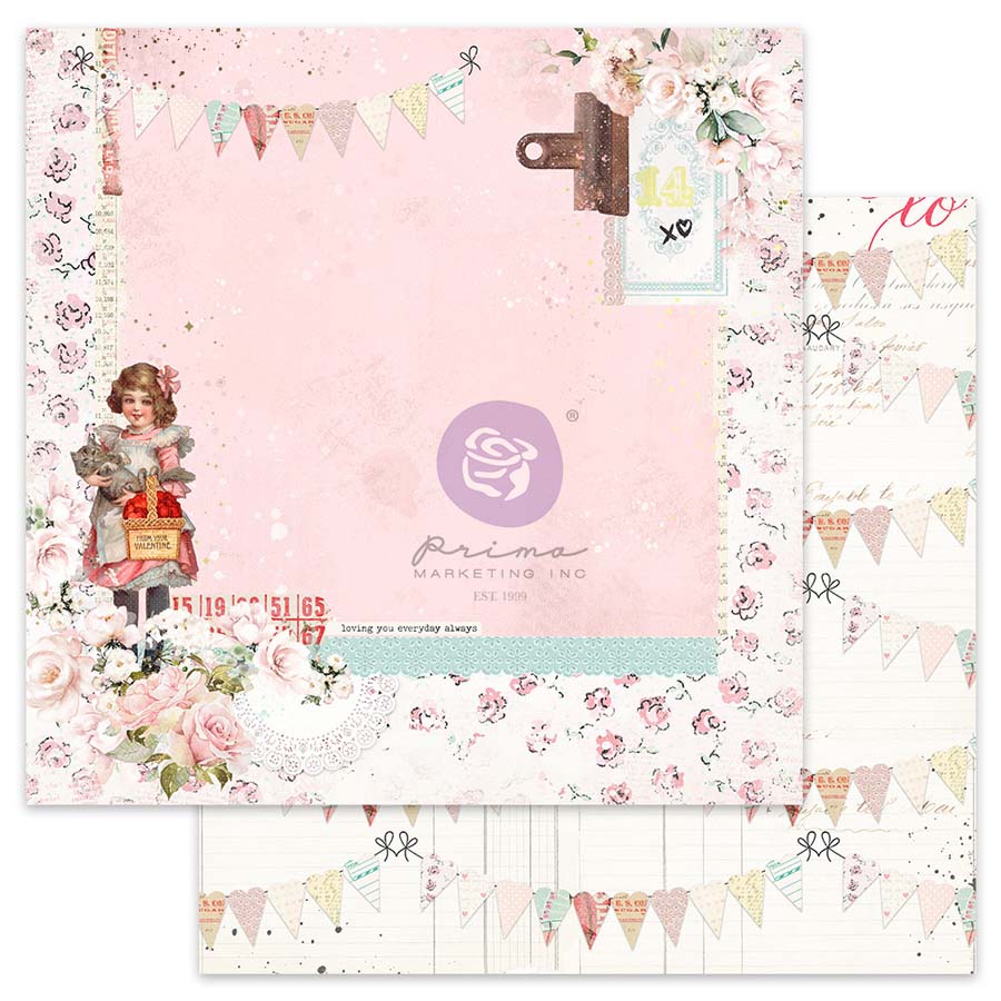 50%OFF SALEPR-999254 Love Notes Collection 12x12 Sheet - Valentine Bunting