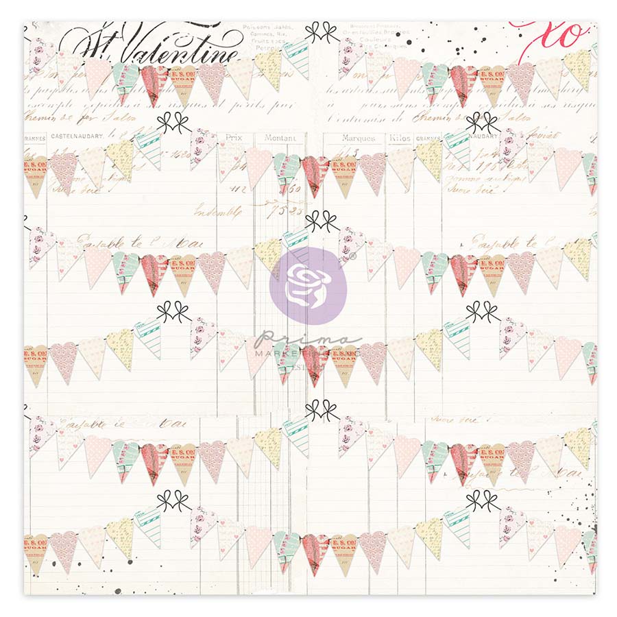 50%OFF SALEPR-999254 Love Notes Collection 12x12 Sheet - Valentine Bunting