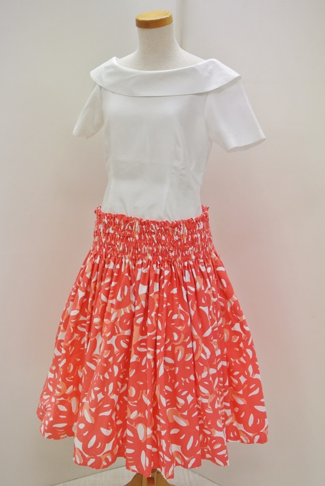 オリジナルパウスカート3.6m75cm丈 オヒ メリア（サーモンピンク