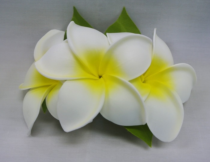 ナニプルメリア ヘアクリップ（3個付）［ホワイト］