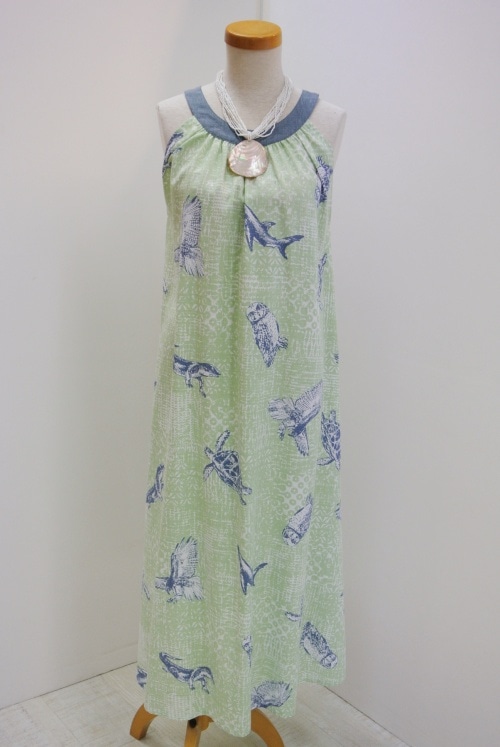 メネフネオリジナルワンピース 　Na aumakua ナ アウマクア［ピスタチオ］　