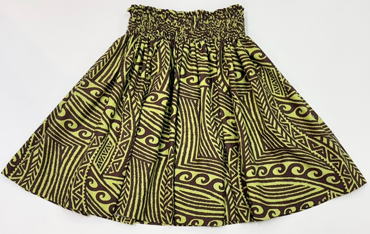 オリジナルパウスカート3.6ｍ使用70ｃｍ丈 カパ イカイカ 　 [ライムグリーン/ブラウン]