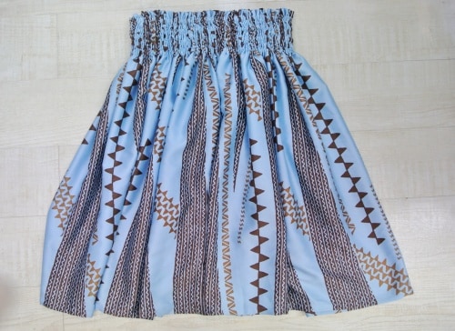 オリジナルパウスカート3.6ｍ70cm丈　カパヒヴァヒヴァ（キャンディーブルー）　ポリエステル100％