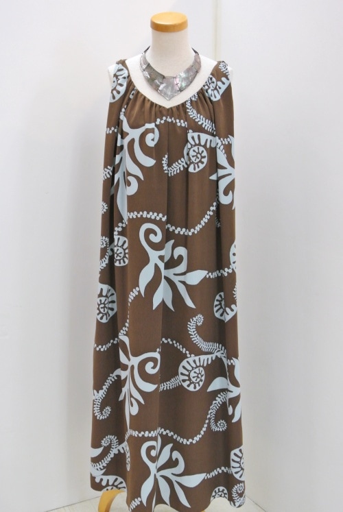 メネフネオリジナルワンピース 　イロ　［ブラウン/スカイブルー］　
