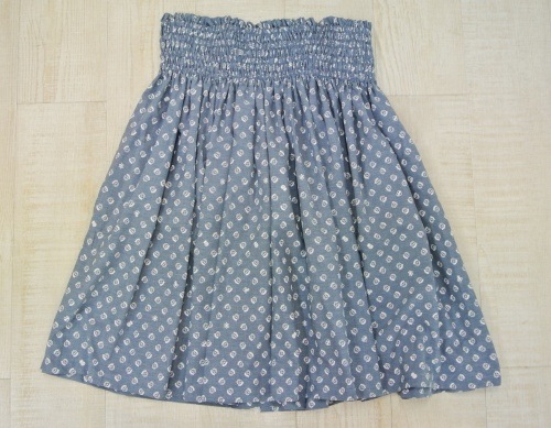 オリジナルプリントパウスカート.3.6m使用70cm丈　マカオリ（インディゴ）　