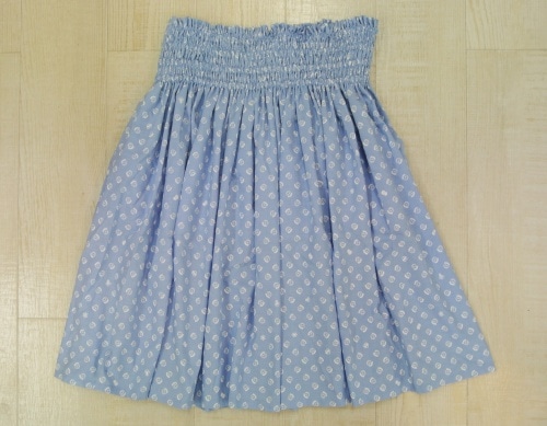 オリジナルプリントパウスカート.3.6m使用70cm丈　マカオリ（サックスブルー）　