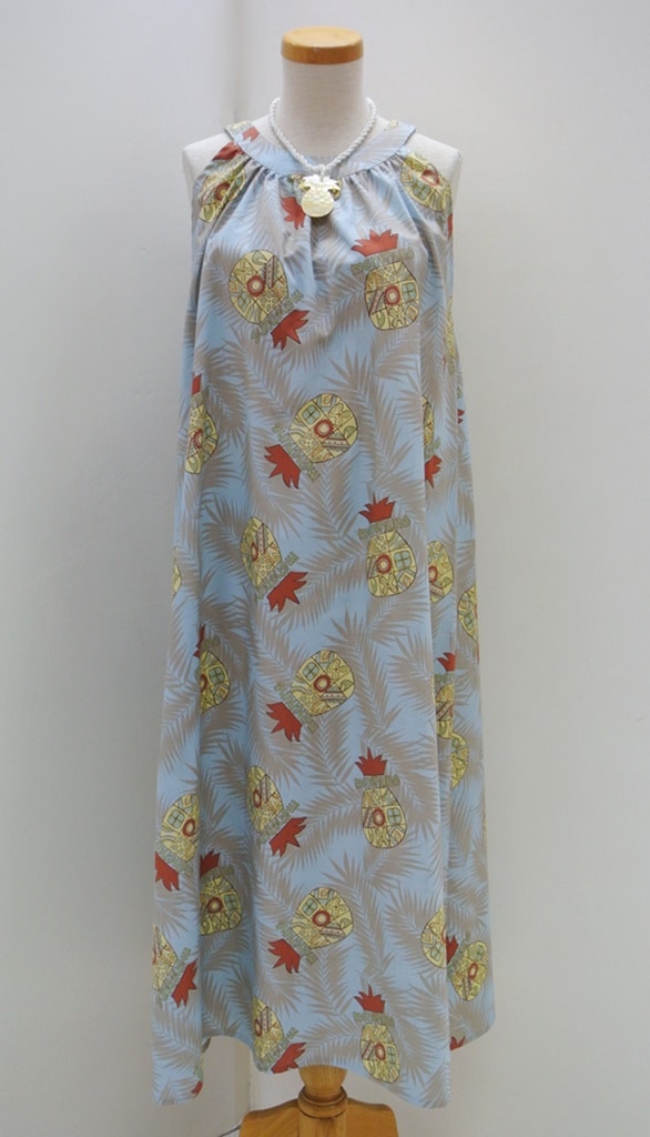 メネフネオリジナルワンピース 　パイナップルタパ（ブルー）