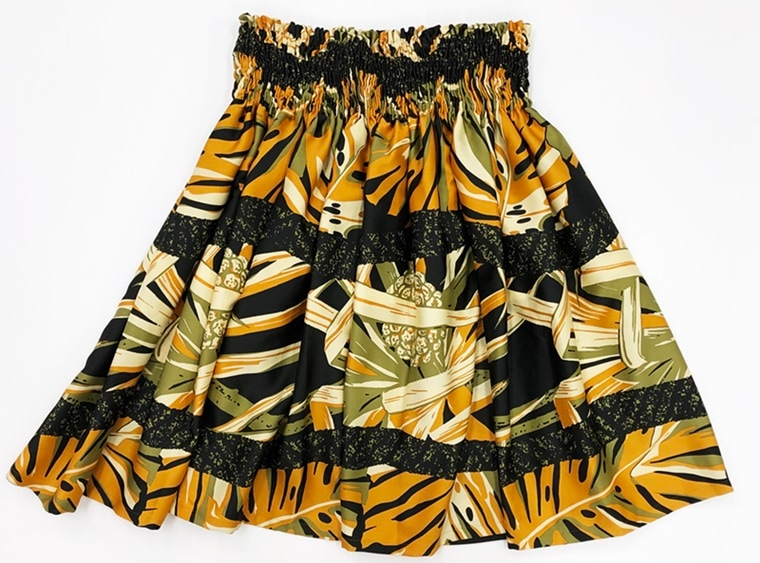 オリジナルパウスカート3.6ｍ75cm丈　オルエア（ブラック/ゴールド）　ポリエステル100％