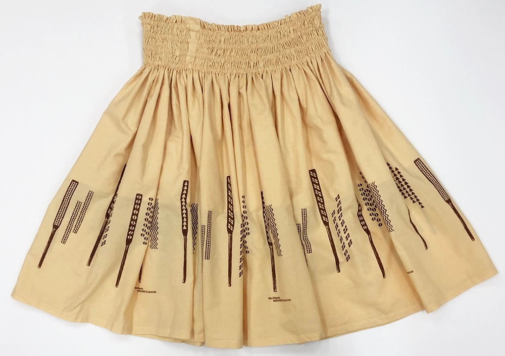 オリジナルパウスカート3.6ｍ使用70ｃｍ丈　Ohe Kapala オヘ カーパラ 　[イエロー／ブラウン]