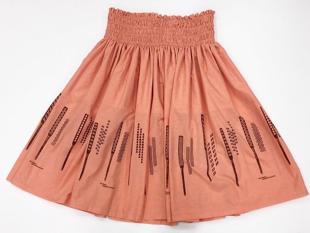 オリジナルパウスカート3.6ｍ使用70ｃｍ丈　Ohe Kapala オヘ カーパラ 　[オレンジ／ブラウン]