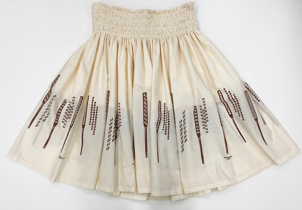 オリジナルパウスカート3.6ｍ使用70ｃｍ丈　Ohe Kapala オヘ カーパラ 　[アイボリー／ブラウン]