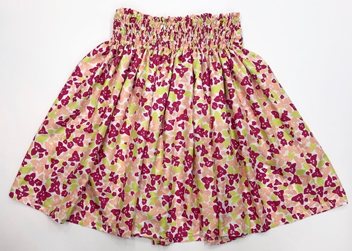 オリジナルパウスカート3.6ｍ75cm丈　ブーゲンビリア（フューシャーピンク/ライムグリーン）　ポリエステル100％