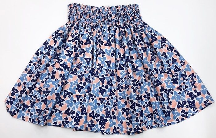 オリジナルパウスカート3.6ｍ70cm丈　ブーゲンビリア（ネイビー／サクラ）　ポリエステル100％