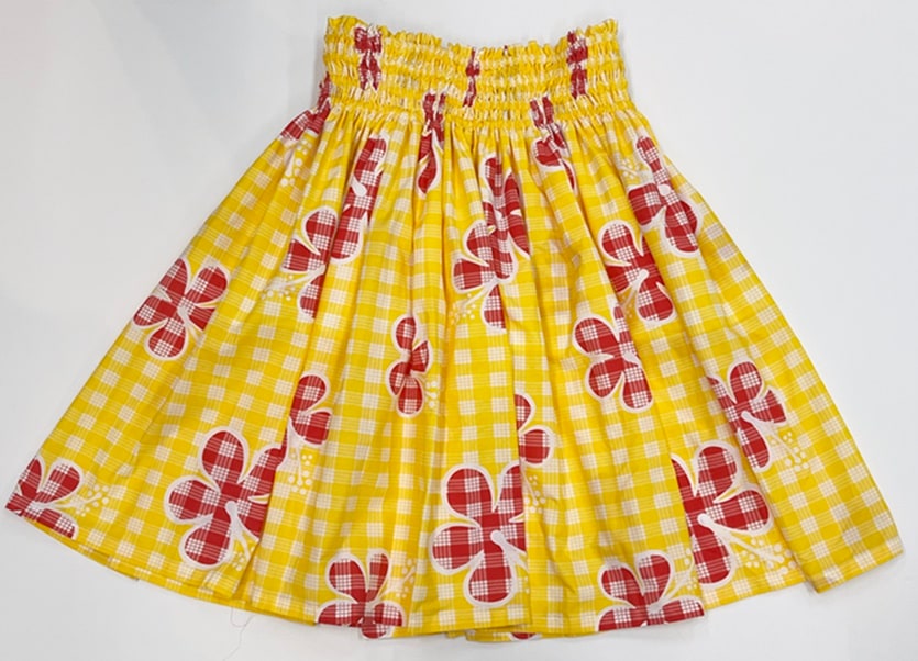 オリジナルパウスカート3.6ｍパウスカート70cm丈 プランテーションデイズ  [イエロー／レッド]