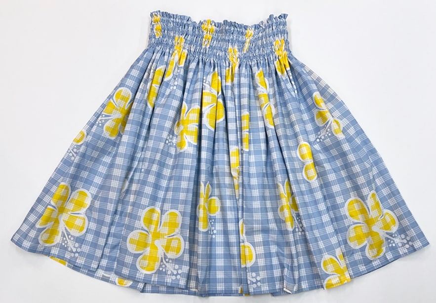 オリジナルパウスカート3.6ｍパウスカート70cm丈 プランテーションデイズ  [キャンディーブルー／イエロー]