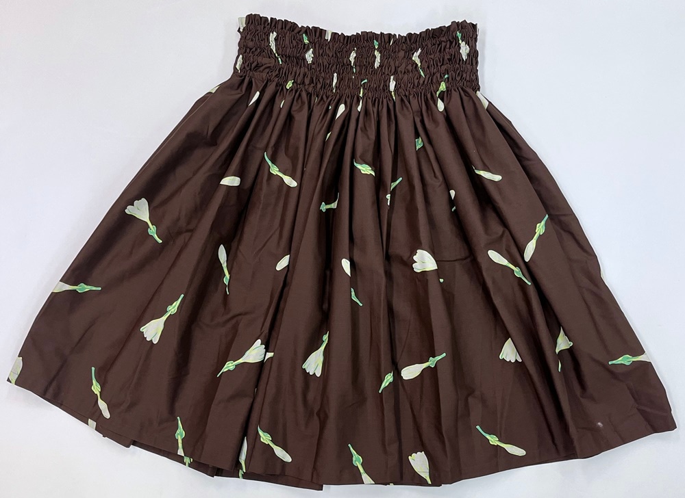 オリジナルパウスカート3.6ｍパウスカート70cm丈　Nani'opu'u ナニ オプウ  [チョコレート]