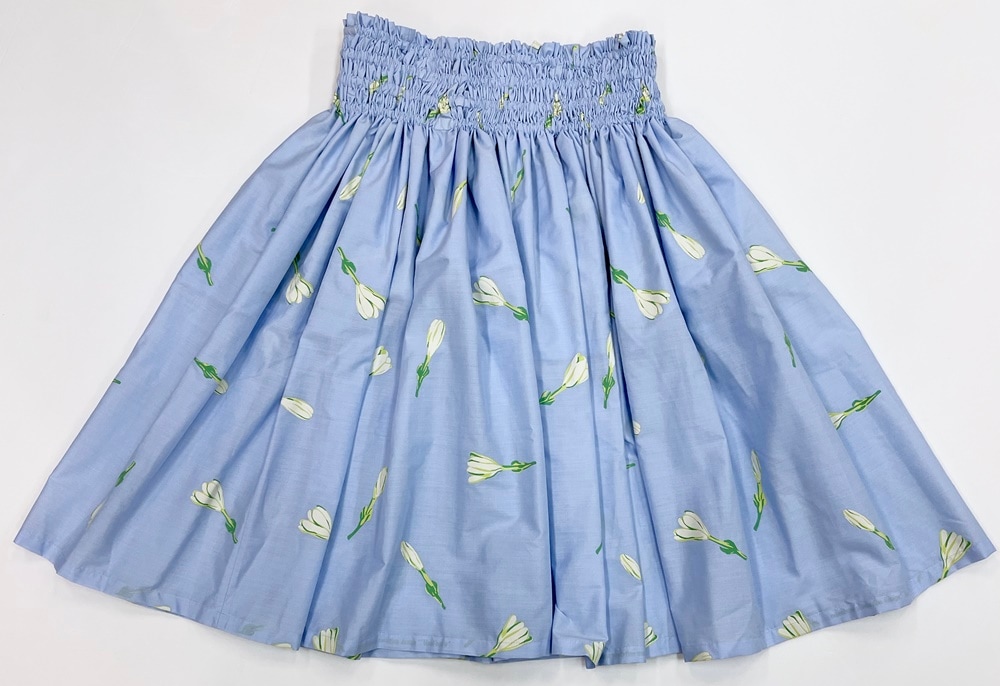オリジナルパウスカート3.6ｍパウスカート70cm丈　Nani'opu'u ナニ オプウ  [キャンディーブルー]