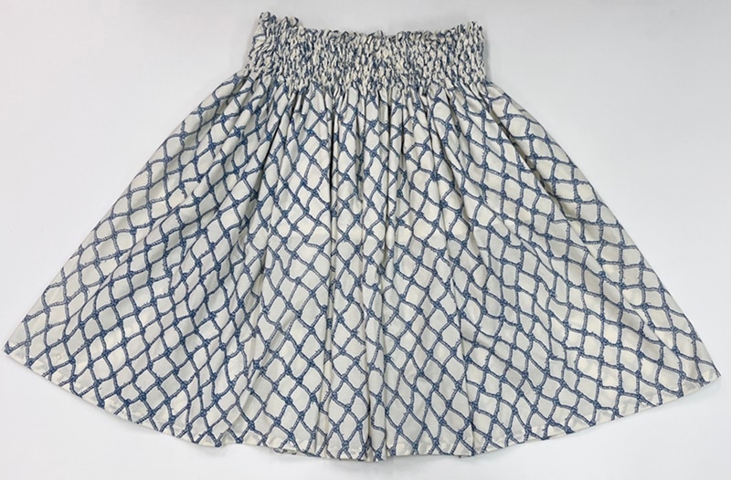 オリジナルパウスカート3.6ｍパウスカート70cm丈　Upena nae ウペナ ナエ [アイボリー/ブルー]