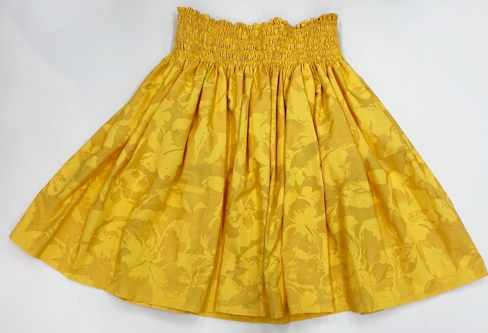 オリジナルパウスカート3.6ｍパウスカート70cm丈　ハイビスカスメッシュ　[イエロー]
