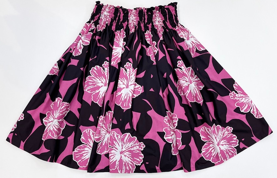 オリジナルパウスカー3.6ｍ70cm丈　プア メレ　[ネイビー/キャンディーピンク］