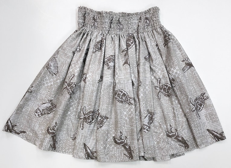 オリジナルパウスカート3.6ｍ使用70ｃｍ丈 Na aumakua ナ アウマクア[グレージュ］