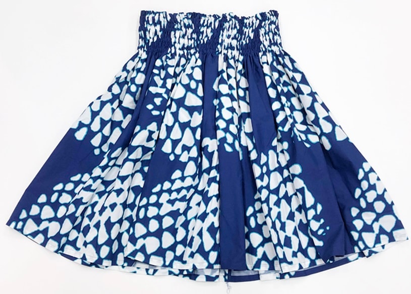 オリジナルパウスカート3.6ｍ使用70ｃｍ丈   Pupu nui ププヌイ 　 [ロイヤルブルー/ターコイズ]