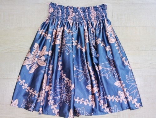 オリジナルパウスカート3.6ｍ75cm丈　レイプアケニケニ（トワイライトブルー/ピンク）　ポリエステル100％