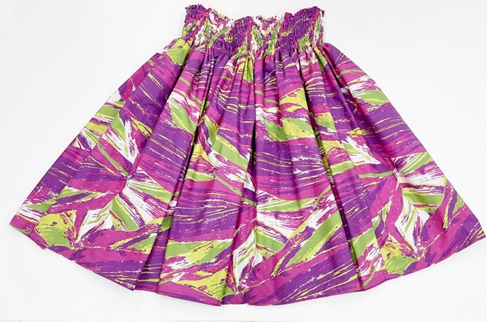 オリジナルパウスカート3.6ｍ70cm丈　カウアイビューティー［プラム/ライムグリーン］