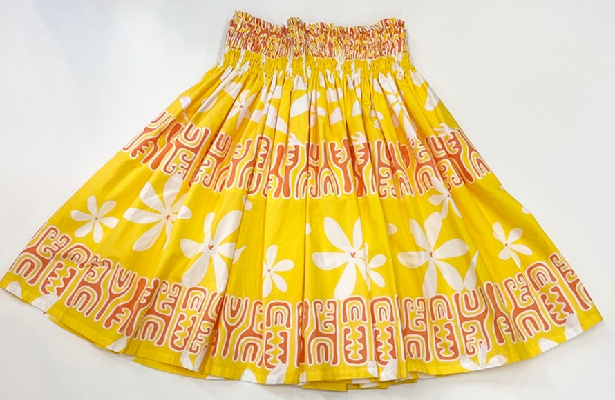 オリジナルパウスカート3.6ｍ使用70ｃｍ丈  ボンジュール ソレイユ 　 [イエロー／オレンジ]