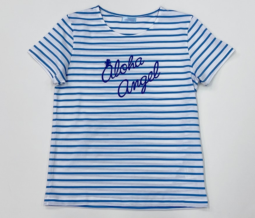 anela アネラ Tシャツ半袖 （ボーダー/サックス） | すべての商品