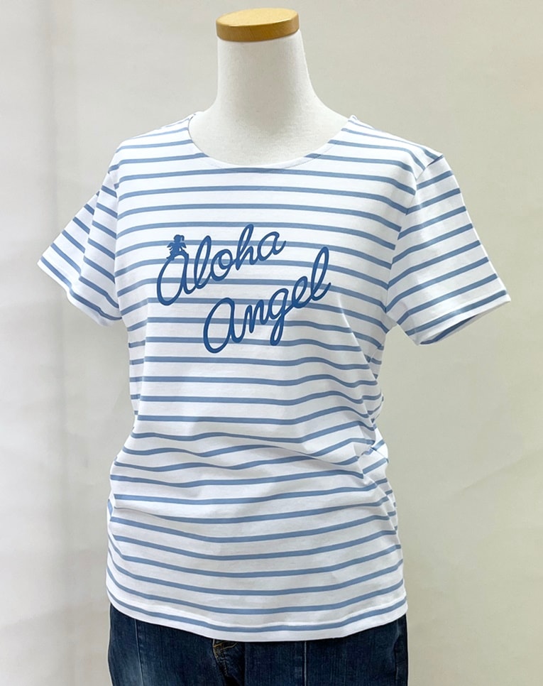 anela アネラ  Tシャツ半袖 （ボーダー/サックス）