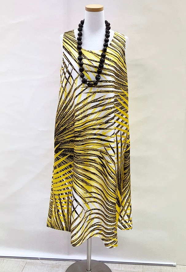 メネフネオリジナルワンピース 　M-551　Loulu ロウル　［イエロー/ダークブラウン］　