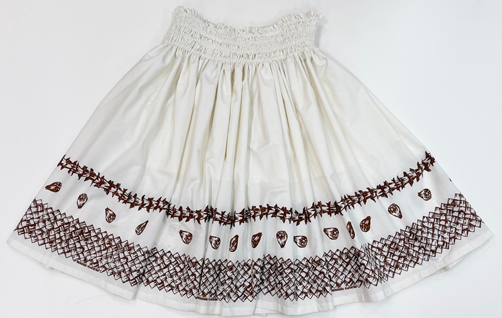 オリジナルパウスカート3.6ｍ75cm丈　Loina ロイナ　（アイボリー/ブラウン）　