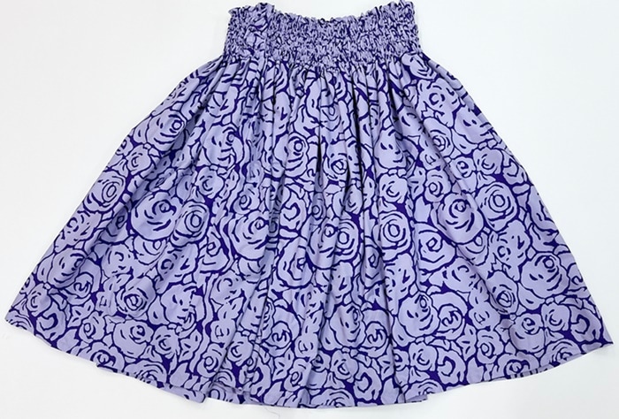 オリジナルプリントパウスカート3.6ｍ使用70cm丈　ロケラニ（パープル）