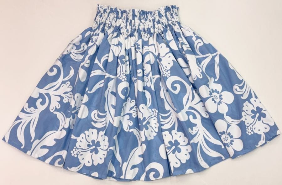 オリジナルパウスカー3.6ｍ75cm丈　Malalani　マーララニ　[キャンディーブルー］