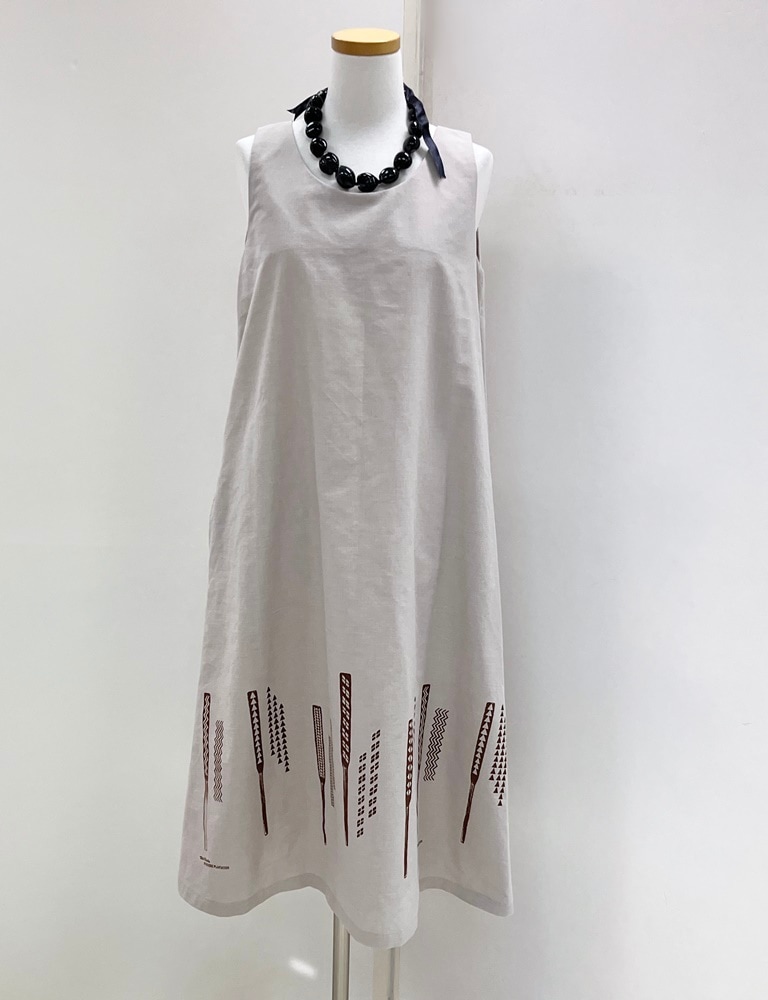 メネフネオリジナルワンピース 　M-551　Ohe Kapala オヘ カーパラ　［アイボリー／ブラウン］　